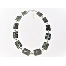 Kambaba Jasper, Freshwater Pearls & Genuine Swarovski Crystal Necklace